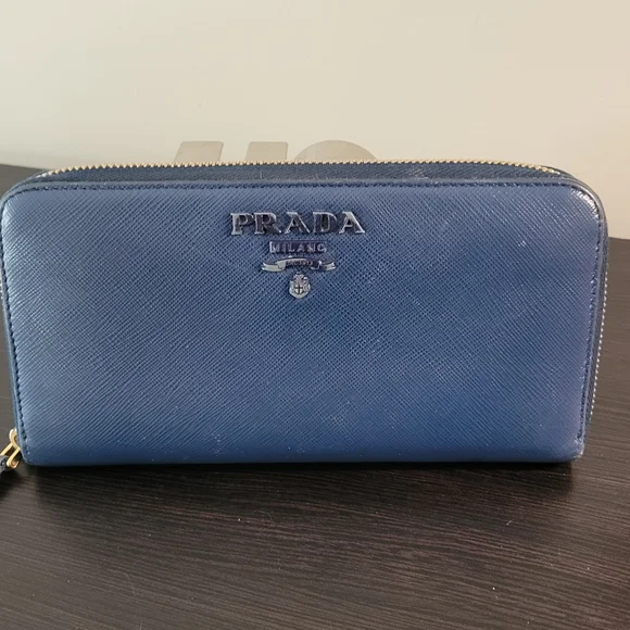 Prada Blue Leather Wallet - Picture 1 of 10